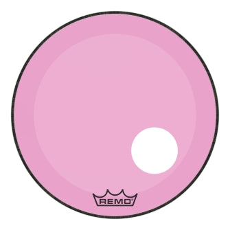 Powerstroke® P3 Colortone™ Pink Skyndeep® Drumhead with 5″ Offset Hole - Bass Resonant 22″ Model