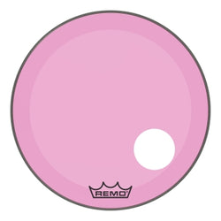 Powerstroke® P3 Colortone™ Pink Skyndeep® Drumhead with 5″ Offset Hole - Bass Resonant 24″ Model