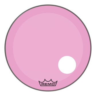 Powerstroke® P3 Colortone™ Pink Skyndeep® Drumhead with 5″ Offset Hole - Bass Resonant 24″ Model