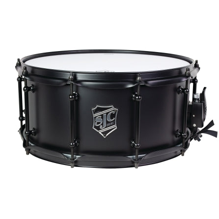 Alpha Black Steel Snare, 6.5″ x 14″ - 1mm Flat Black Steel shell