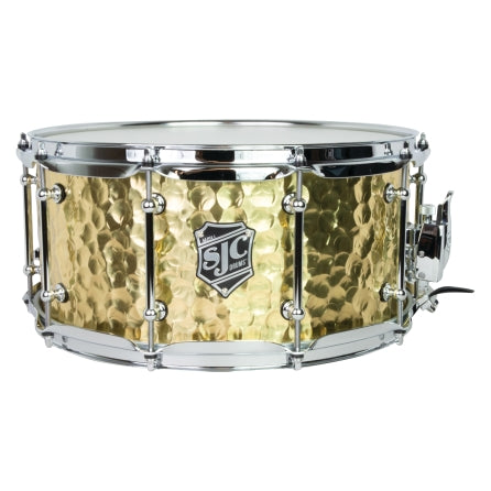 Alpha Brass Snare, 6.5″ x 14″ - 1.2mm Polished Hammered Brass shell