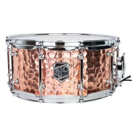 Alpha Copper Snare, 6.5″ x 14″ - 1.2mm Polished Hammered Copper shell