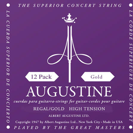 Regal/Gold – High Tension Nylon Guitar Strings - 12 Packs of All 6 Strings