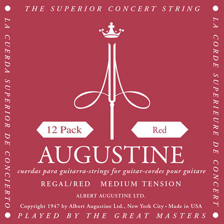Regal/Red – Medium Tension Nylon Guitar Strings - 12 Packs of All 6 Strings