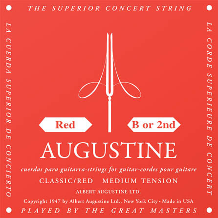 Classic/Red – Medium Tension Nylon Guitar Strings - Single B (2nd) String