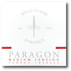 Paragon/Red – Medium Tension Carbon Treble Guitar Strings - 1 Full Set