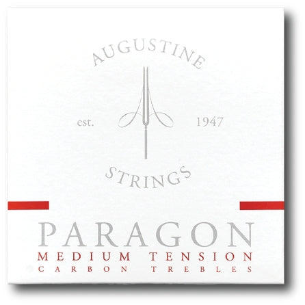 Paragon/Red – Medium Tension Carbon Treble Guitar Strings - 1 Full Set
