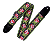 Woven Cotton Guitar Strap – Pink Rosa - Print Series – 2″ Wide