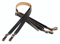 Genuine Leather Accordion Strap – Black (Set of 2) - Folk Instruments Series – 1″ Wide