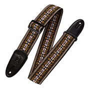 '60s Hootenanny Jacquard Weave Guitar Strap – Brown, Black & Yellow - Print Series – 2″ Wide