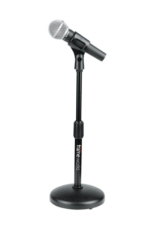 Desktop Microphone Stand With Round Weighted Base & Adjustable Height