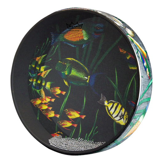 Ocean Drum® with Fish Graphic - 12″ Diameter; 2-1/2″ Deep Drum Head